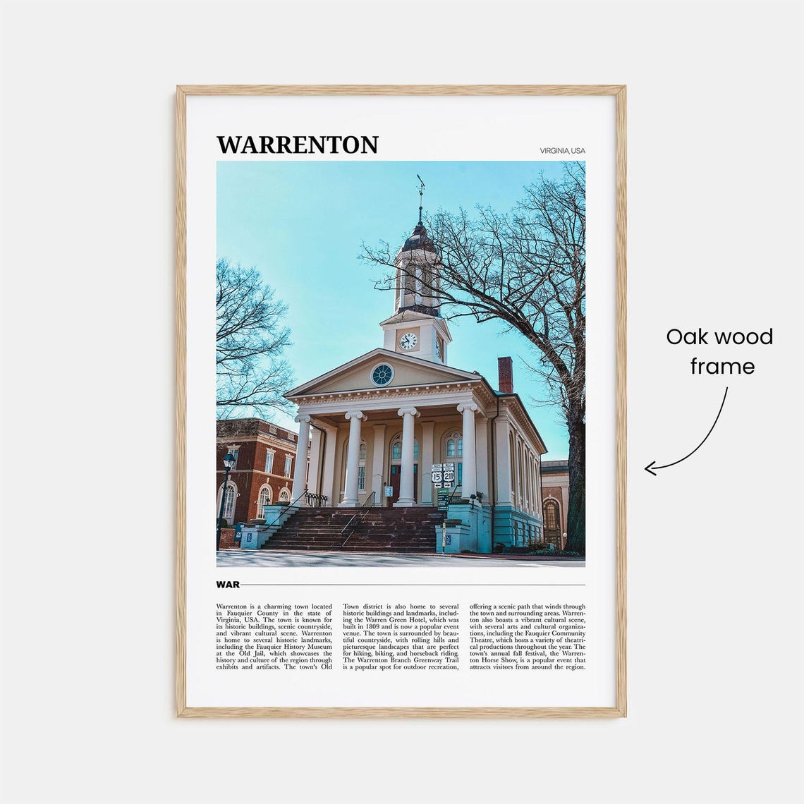Warrenton Virginia Historic Courthouse Clock Tower Photography Poster - Image 3