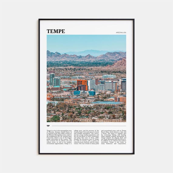 Tempe Travel Poster, Arizona USA Wall Art Print