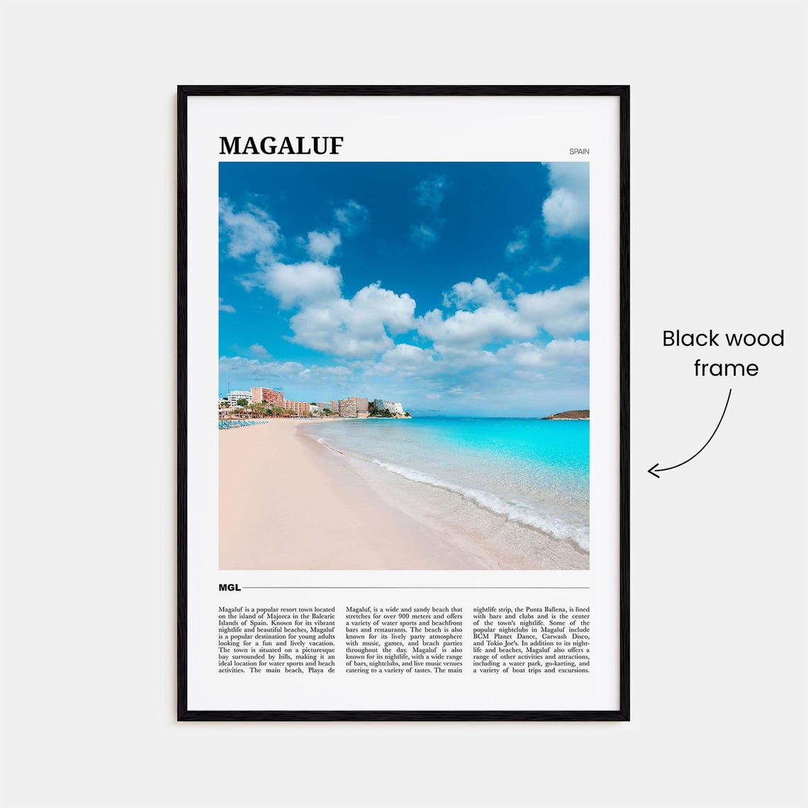 Magaluf Spain Turquoise Beach Bay Resort Coastline Travel Poster - Image 2