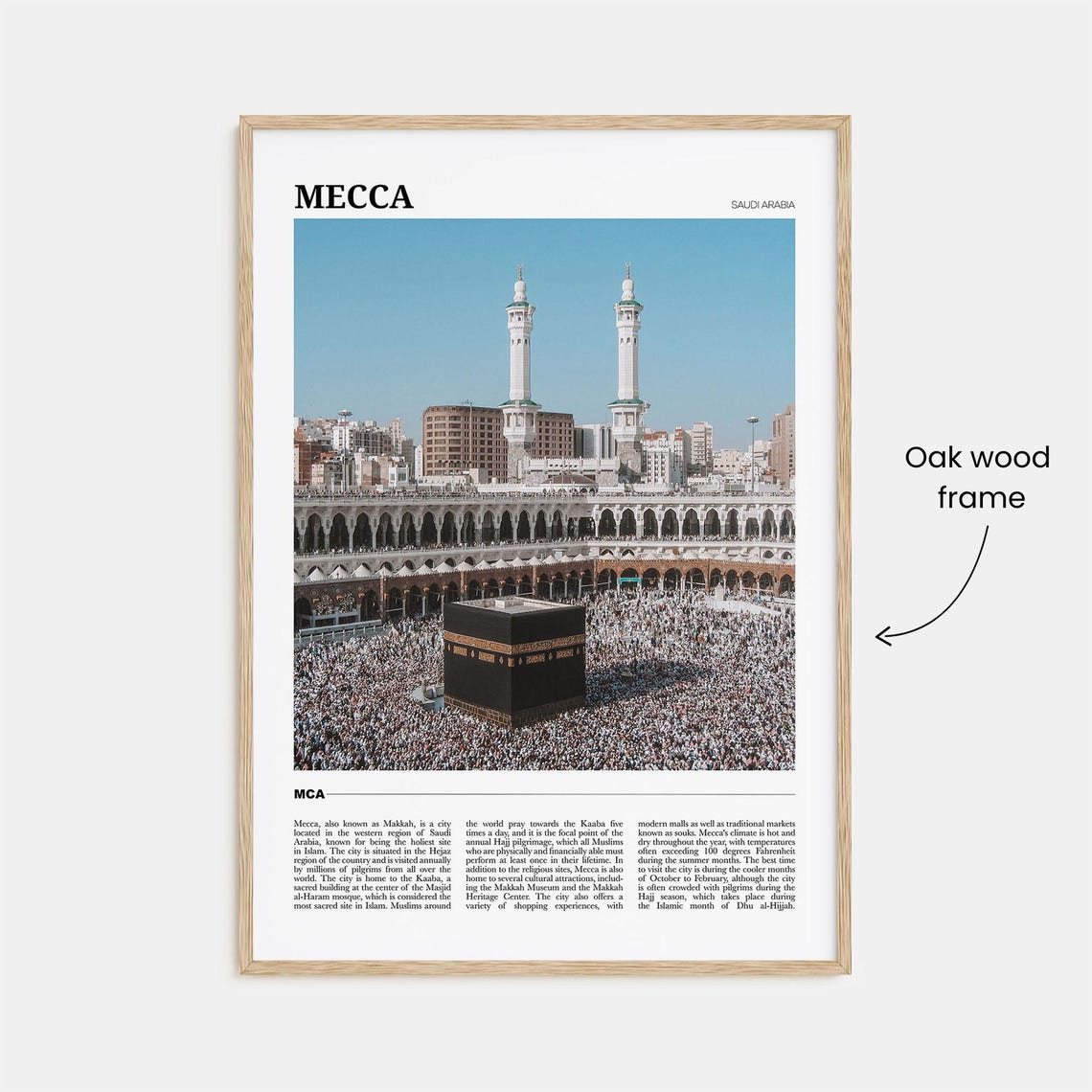 Mecca Saudi Arabia Travel Poster Kaaba Sacred Mosque Pilgrim View - Image 3