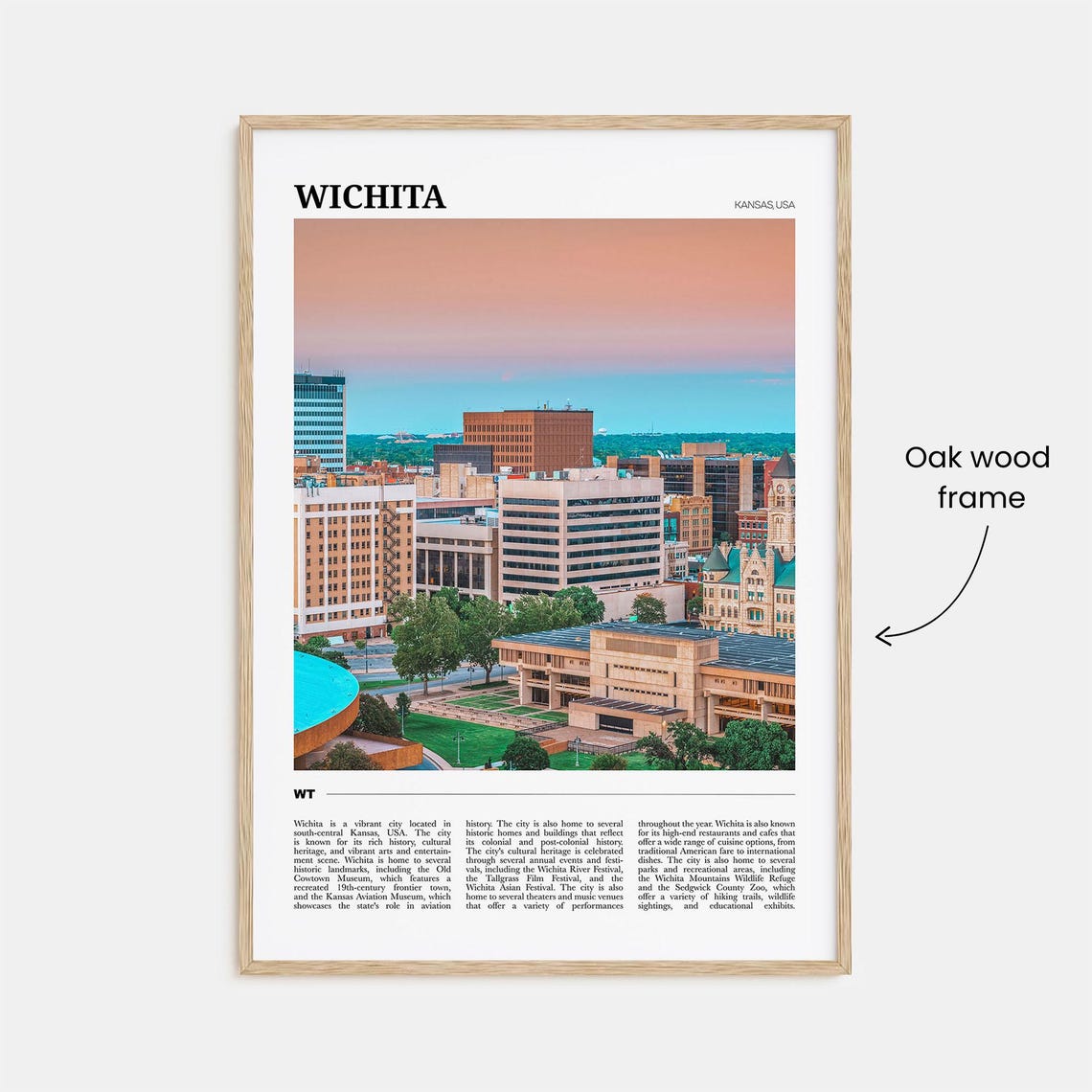 Wichita Travel Poster Wichita Wall Art Wichita Poster Print Wichita Photo Wichita Decor Kansas Usa - Image 3