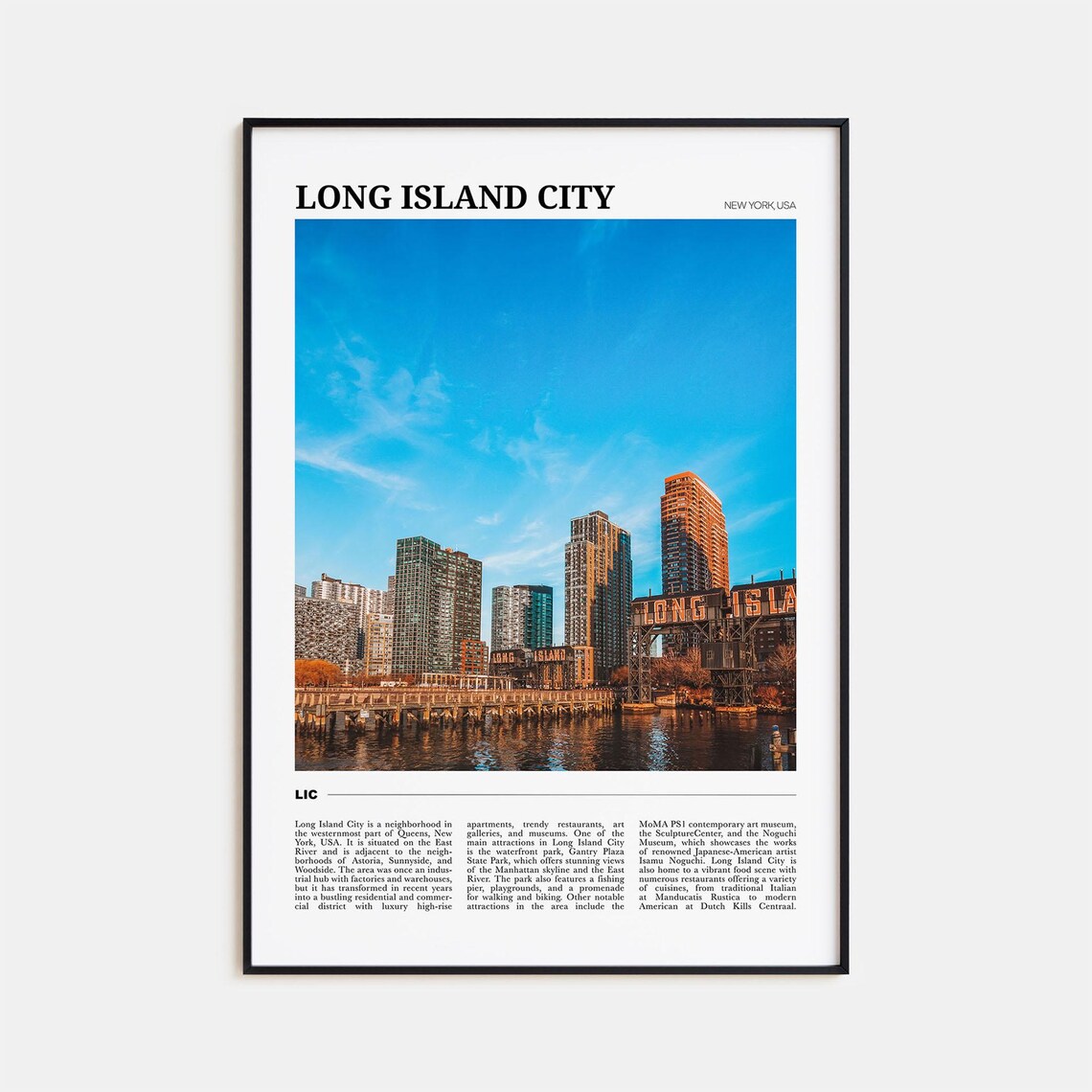 Long Island City Travel Poster, City Wall Art