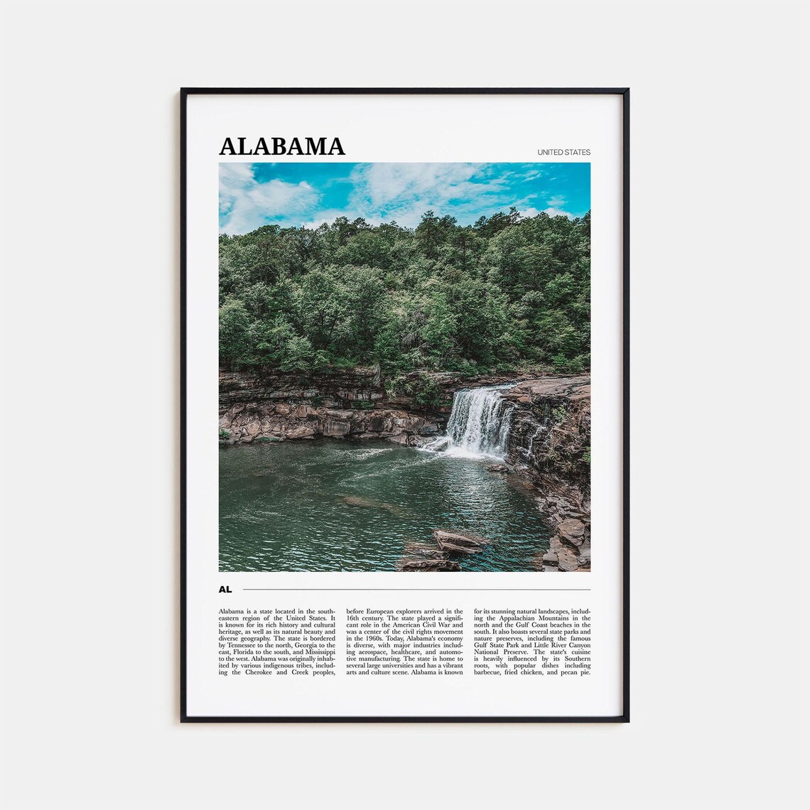 Alabama Travel Poster, USA Wall Art Print