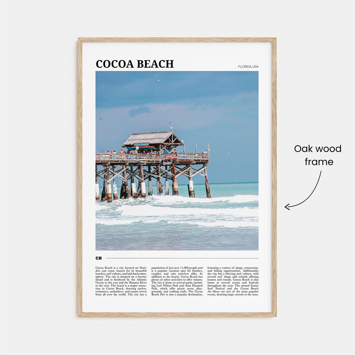 Cocoa Beach Travel Poster, Florida USA Wall Art Print - Image 3