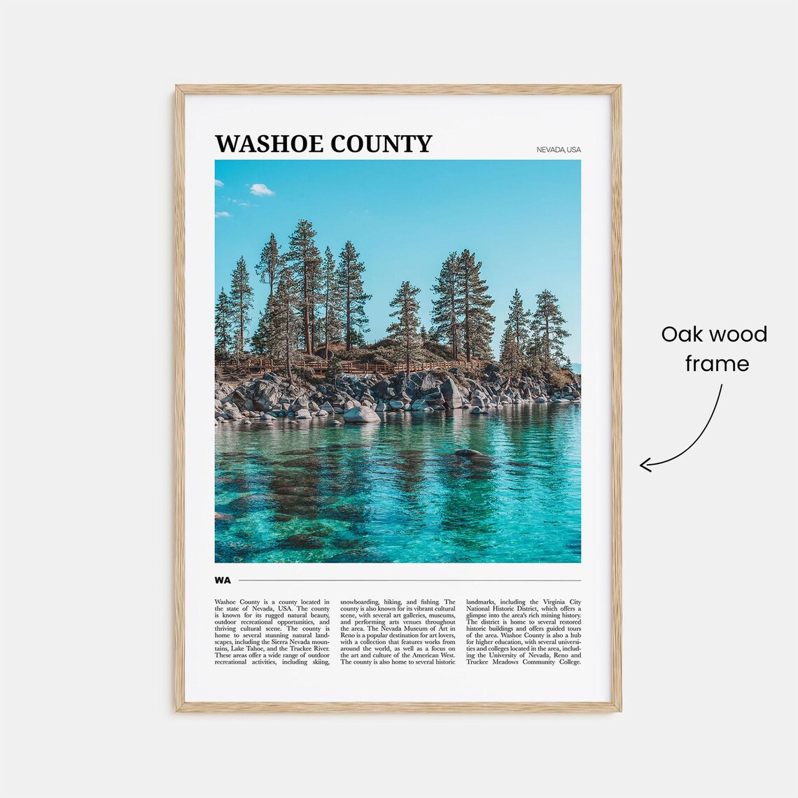 Washoe County Nevada Lake Tahoe Rocky Shoreline Photography Poster - Image 3