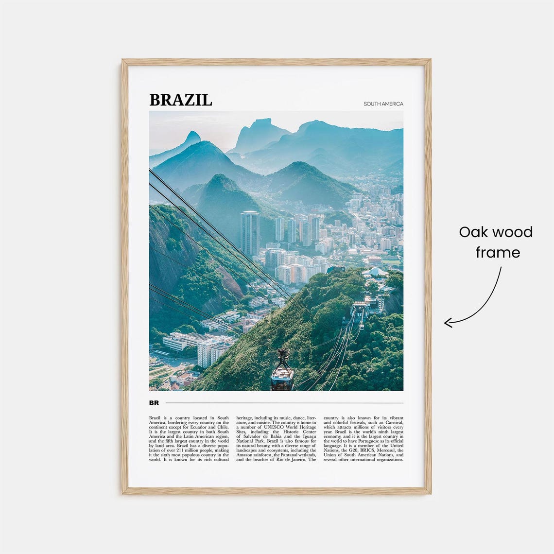 Brazil Travel Poster No 1 Brazil Wall Art Brazil Poster Print Brazil Photo Brazil Decor South America - Image 3