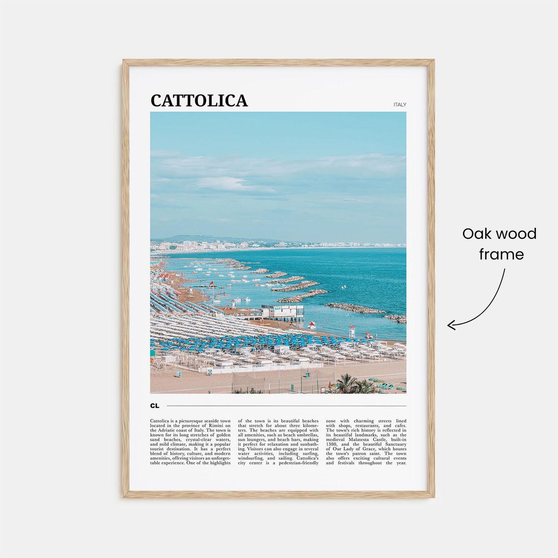 Cattolica Italy Adriatic Beach Umbrellas Seaside Photo Travel Poster - Image 3