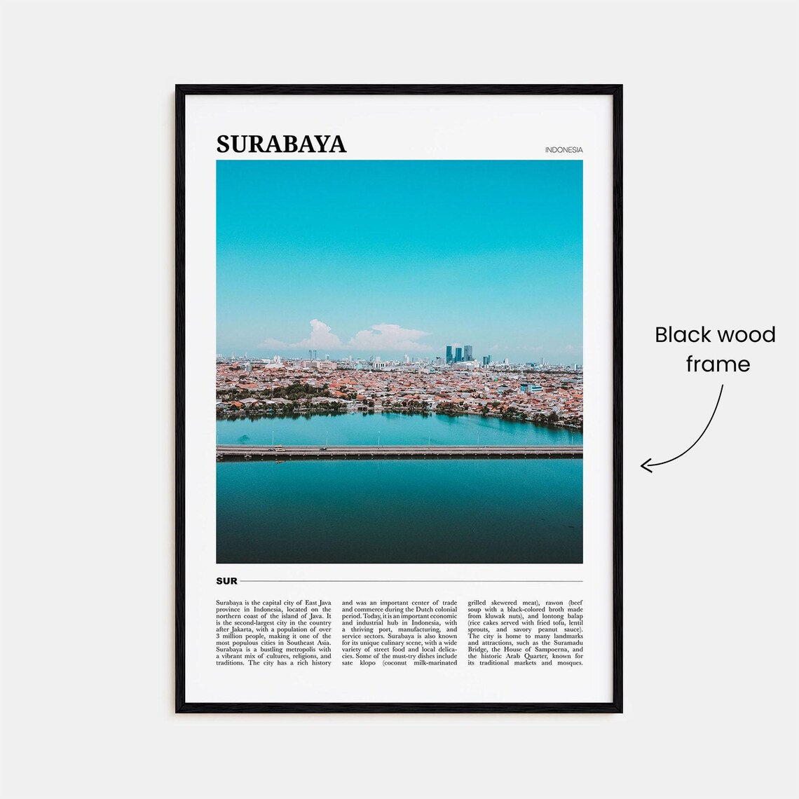Surabaya Indonesia City Skyline Waterfront Travel Photo Poster - Image 2