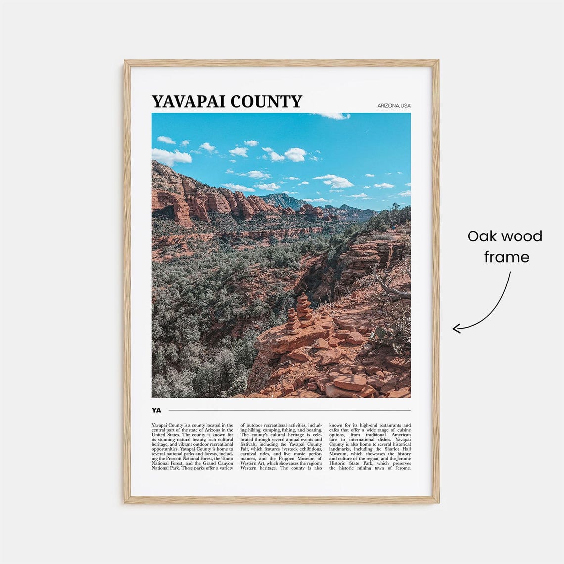 Yavapai County Travel Poster Yavapai County Wall Art Yavapai County Poster Print Yavapai County Photo Yavapai County Decor Arizona Usa - Image 3