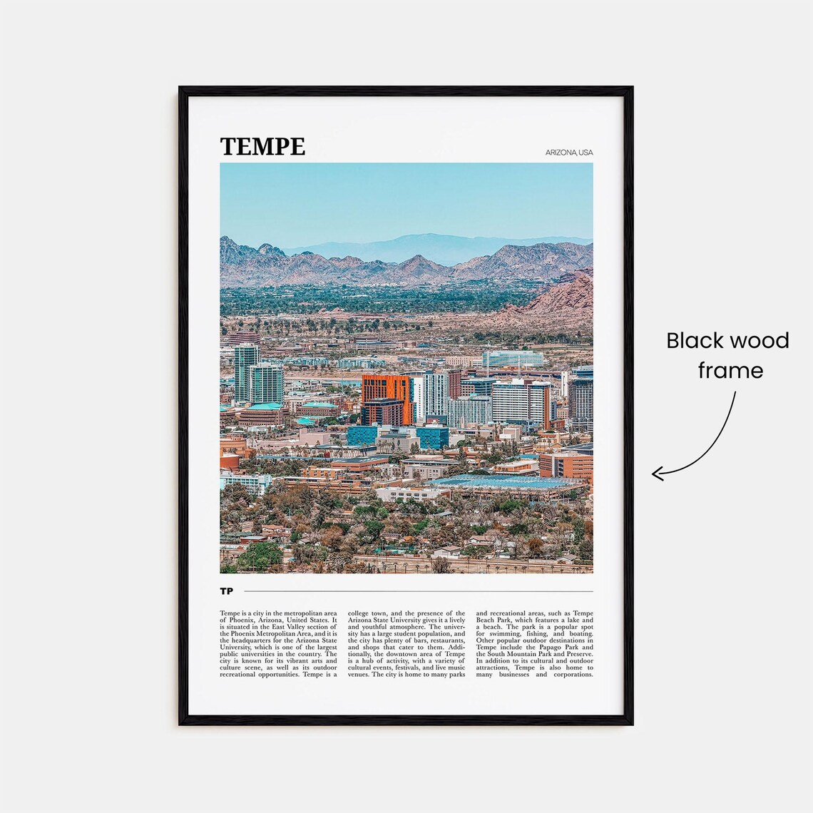 Tempe Travel Poster, Arizona USA Wall Art Print - Image 2