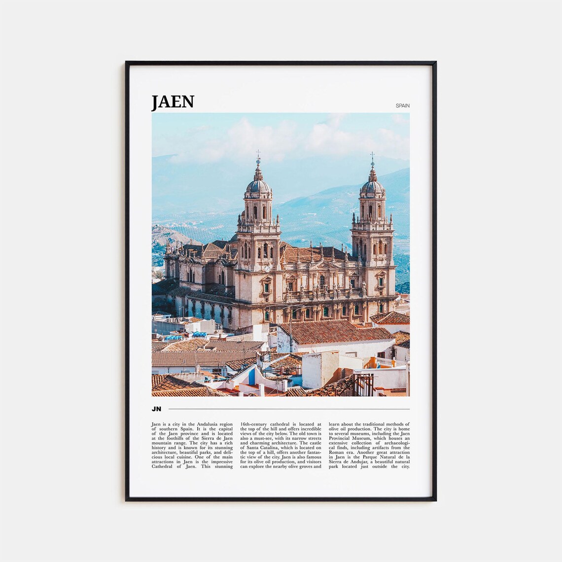 Jaen Spain Cathedral Old Town Olive Country Travel Photography Poster