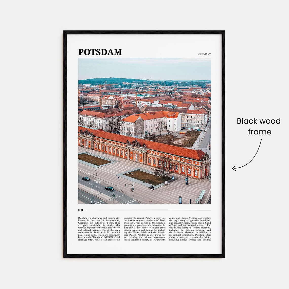 Potsdam Germany Aerial View of Historic Red Roofed Old Town Poster - Image 2