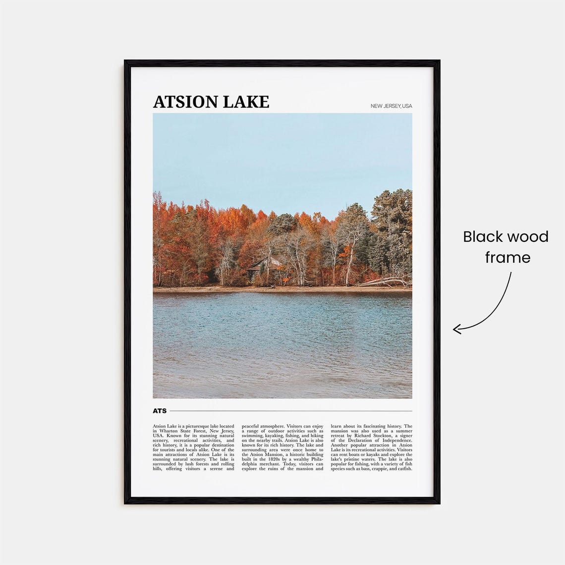 Atsion Lake Travel Poster Atsion Lake Wall Art Atsion Lake Poster Print Atsion Lake Photo Atsion Lake Decor New Jersey Usa - Image 2