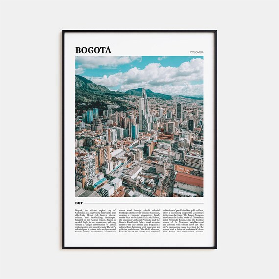 Bogota Travel Poster, Colombia City Wall Art