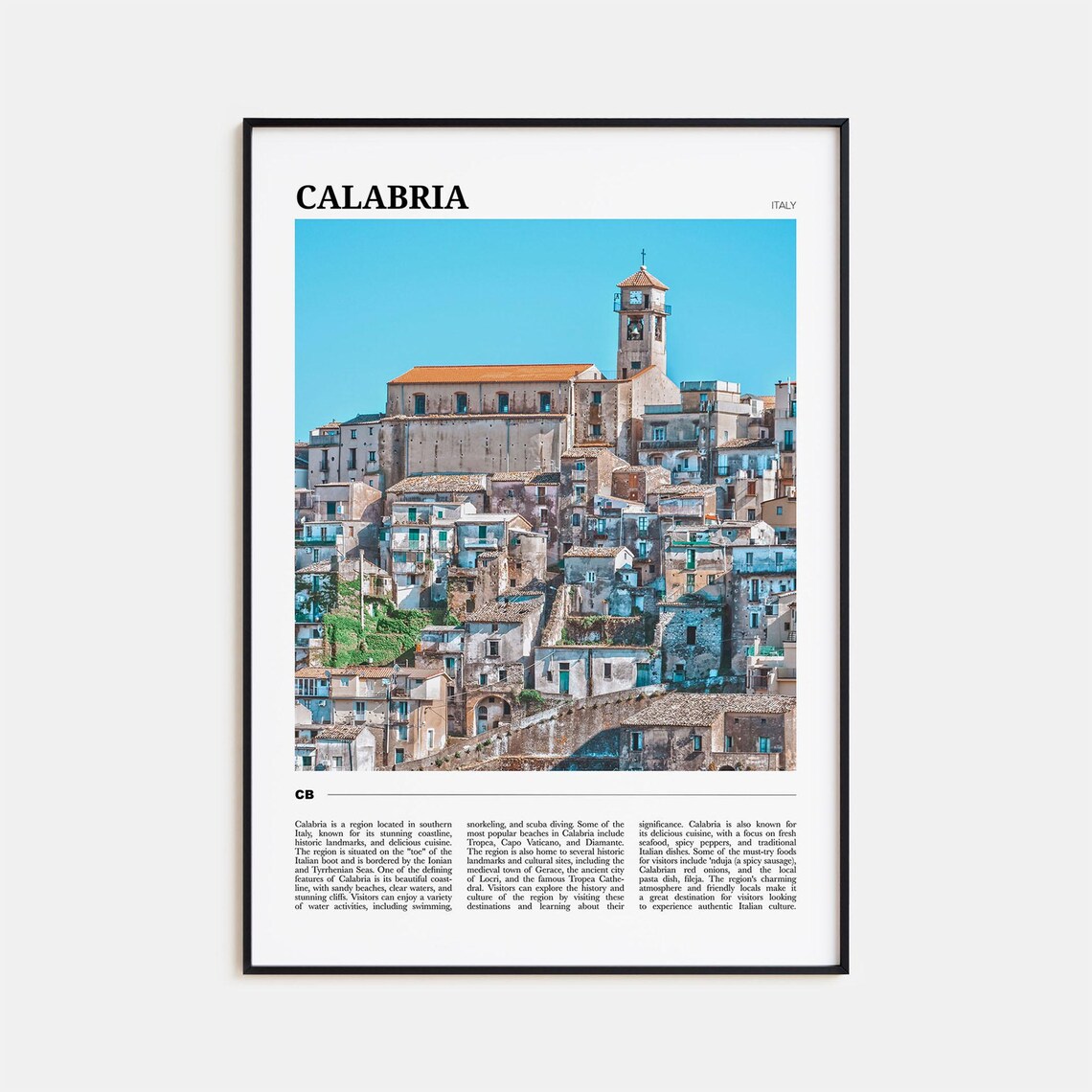 Calabria Travel Poster No 2, Italy Travel Poster