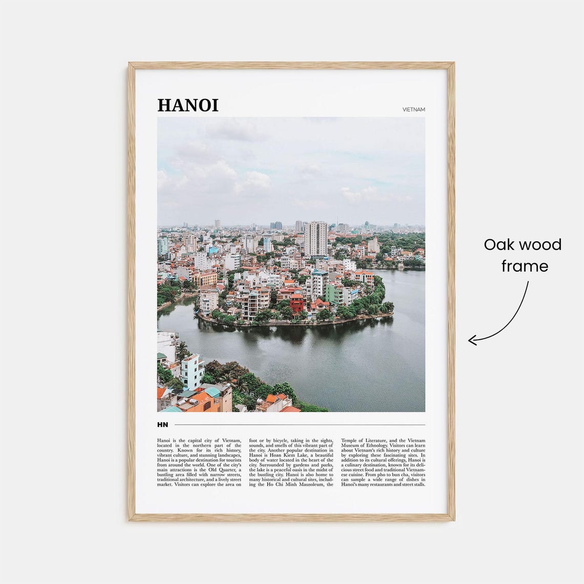 Hanoi Vietnam Cityscape Lake Old Quarter Skyline Photo Travel Poster - Image 3
