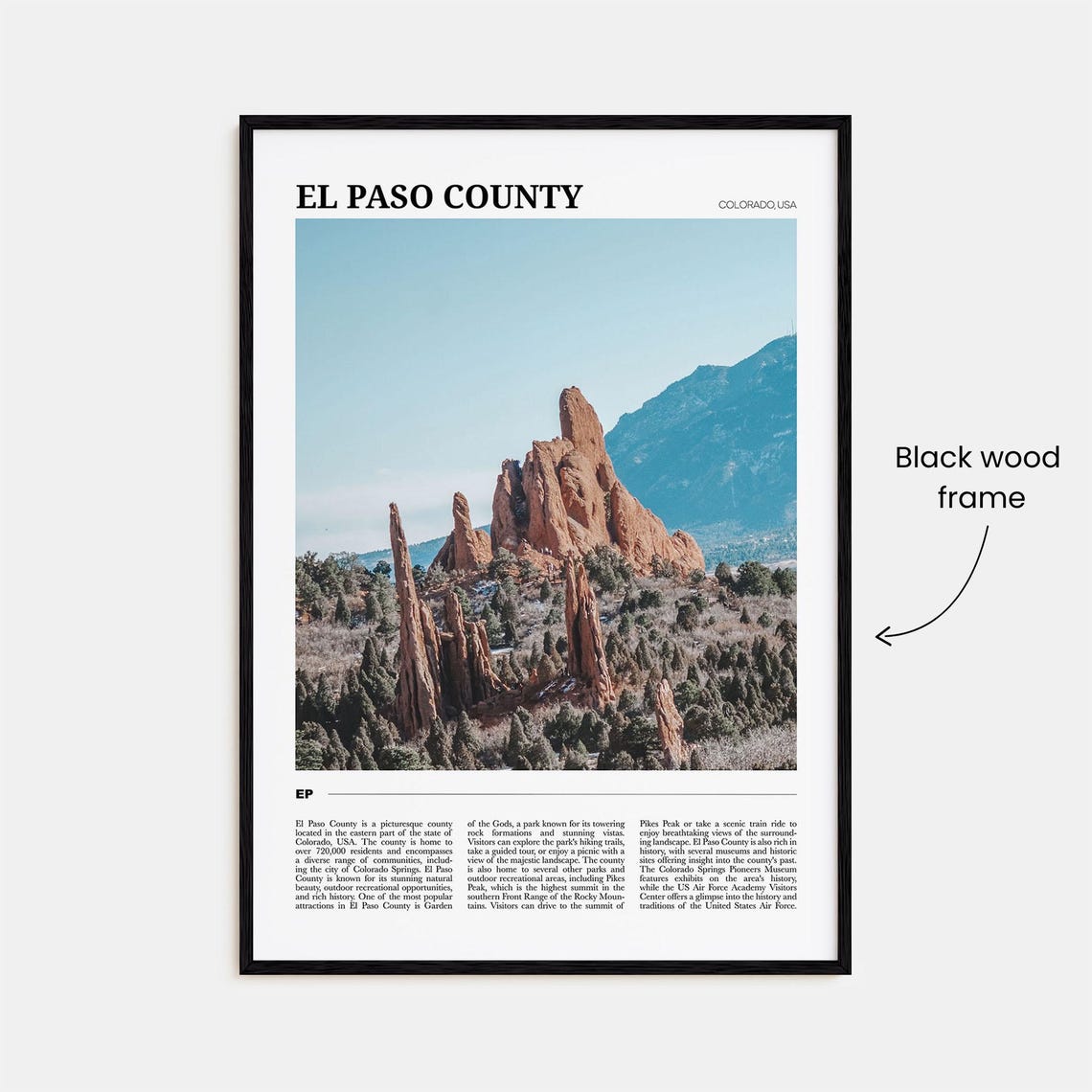 El Paso County Colorado Red Rock Spires Garden Photo Travel Poster - Image 2