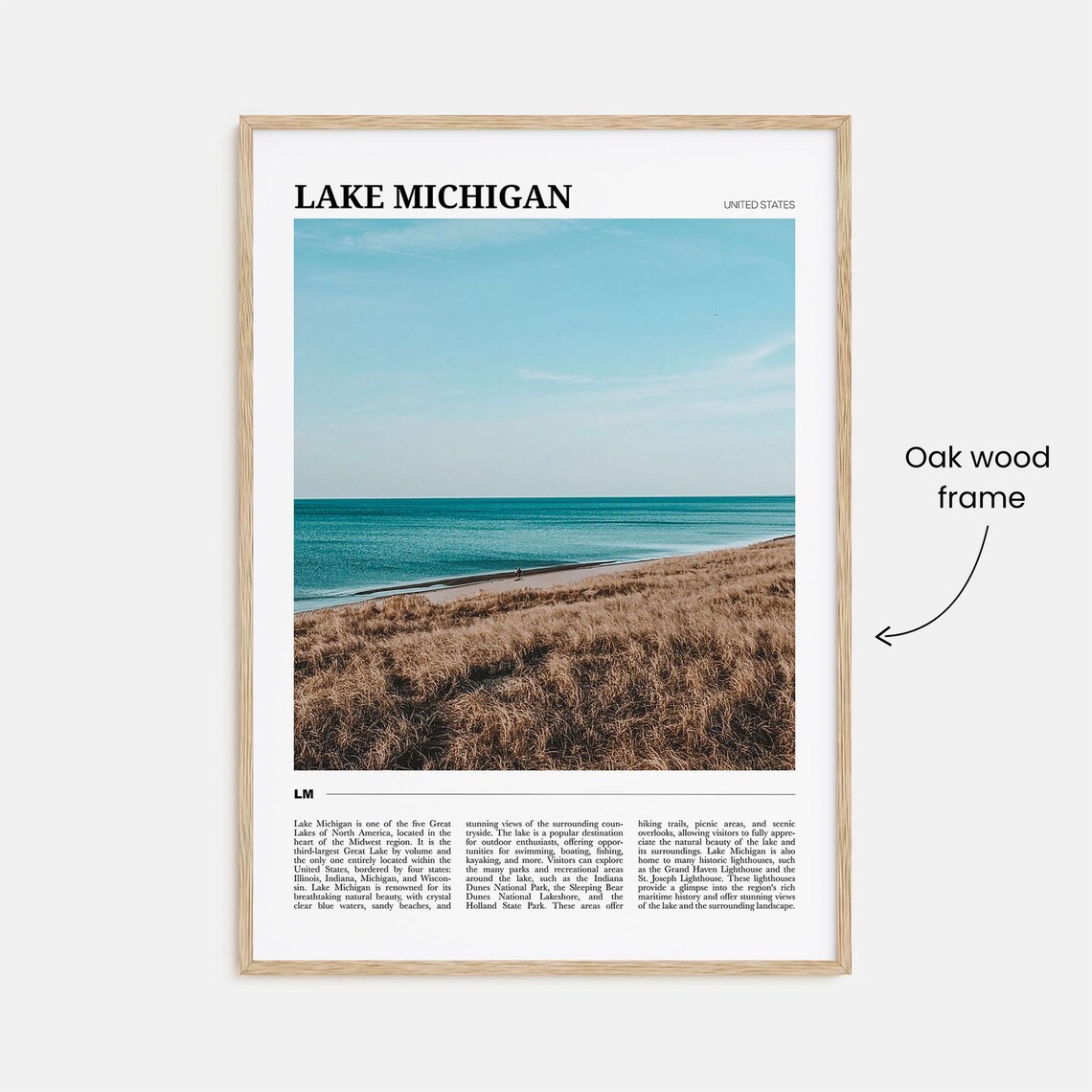 Lake Michigan Travel Poster, USA Lake Decor Art Print - Image 3