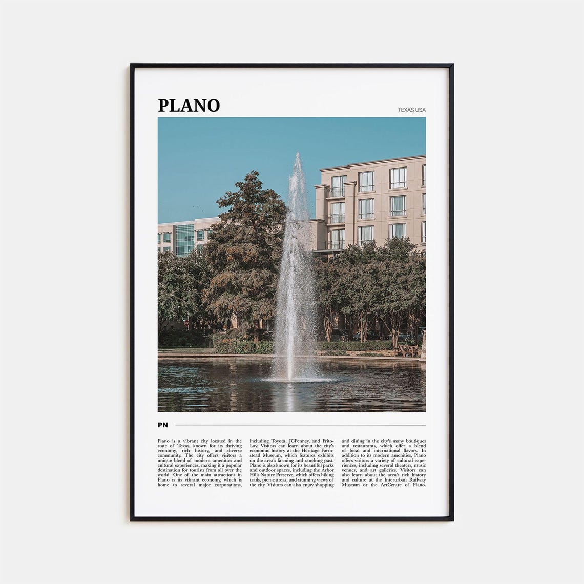 Plano Texas USA Fountain Pond Corporate Campus Garden Scene Poster