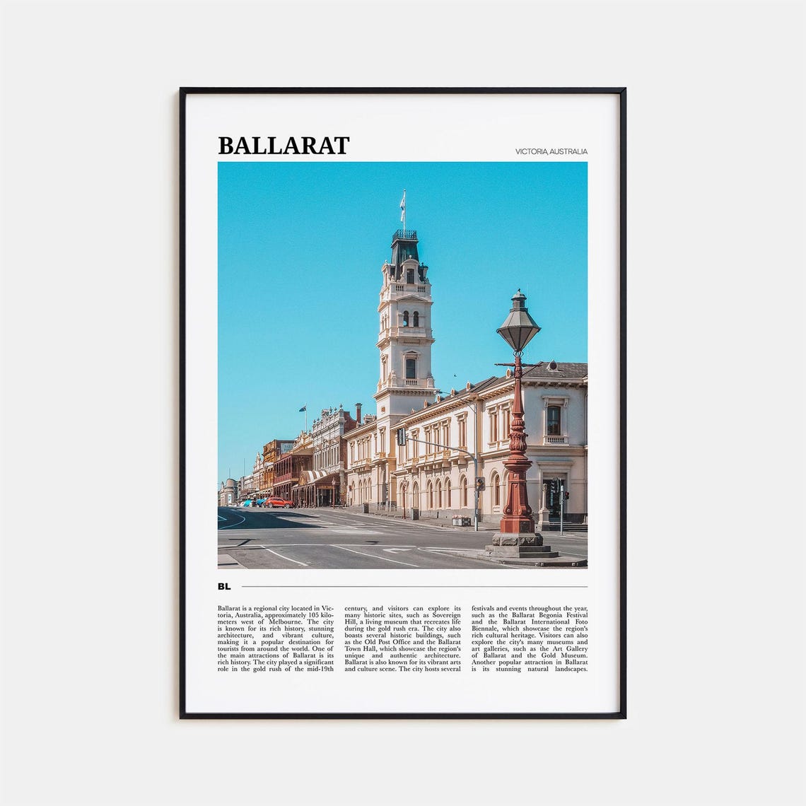 Ballarat Travel Poster Ballarat Wall Art Ballarat Poster Print Ballarat Photo Ballarat Decor Victoria Australia
