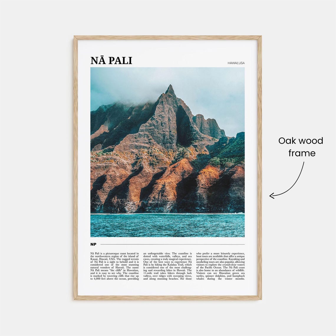 Na Pali Hawaii Dramatic Sea Cliffs Kauai Coastline Travel Poster - Image 3