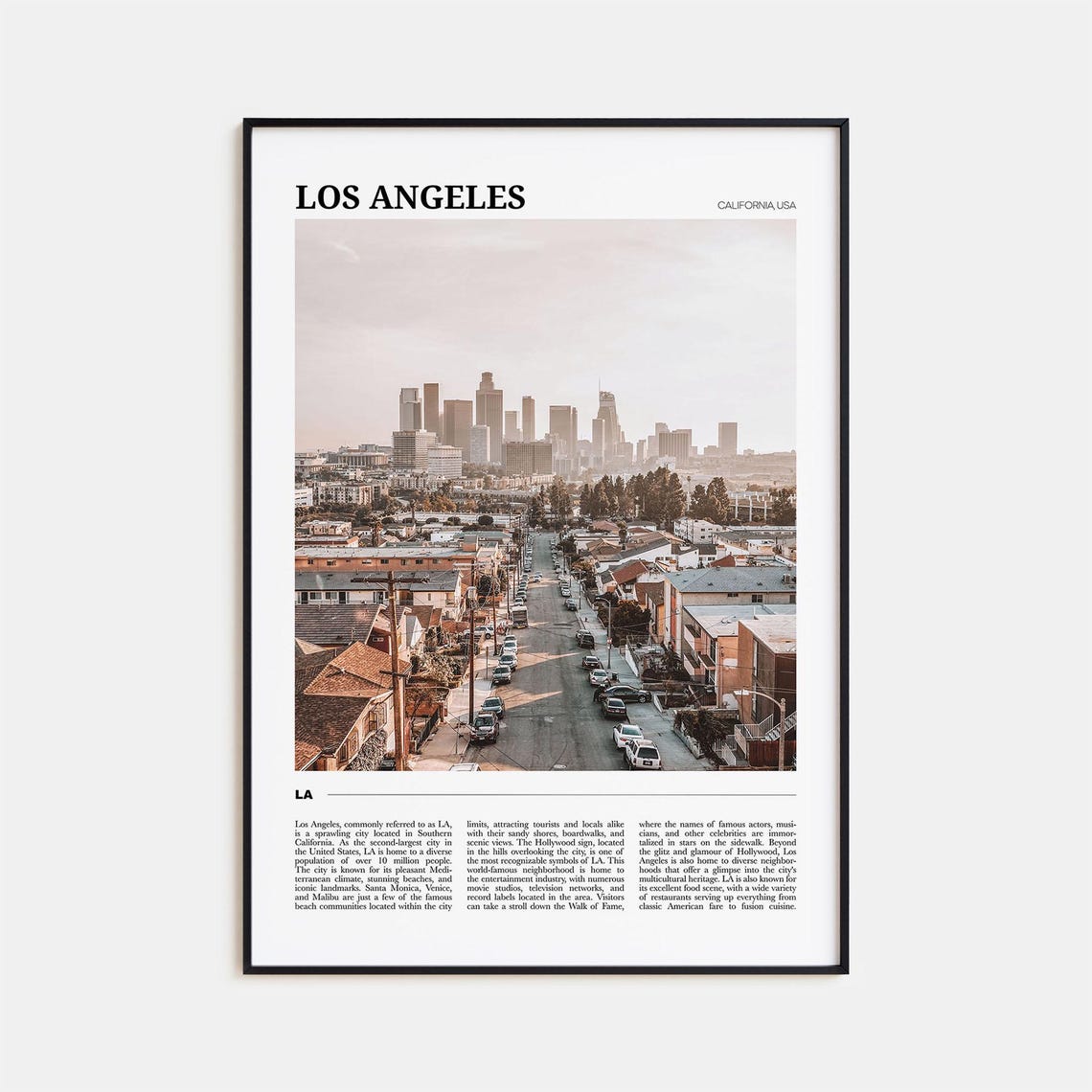 Los Angeles Travel Poster No 2 Los Angeles Wall Art Los Angeles Poster Print Los Angeles Photo Los Angeles Decor California Usa