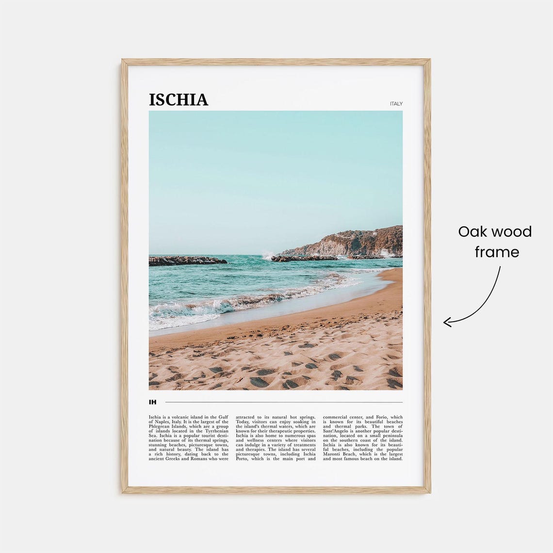 Ischia Italy Mediterranean Beach Waves Coastline Travel Poster - Image 3