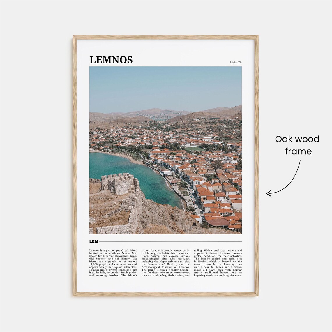 Lemnos Travel Poster, Greece Wall Art Print - Image 3