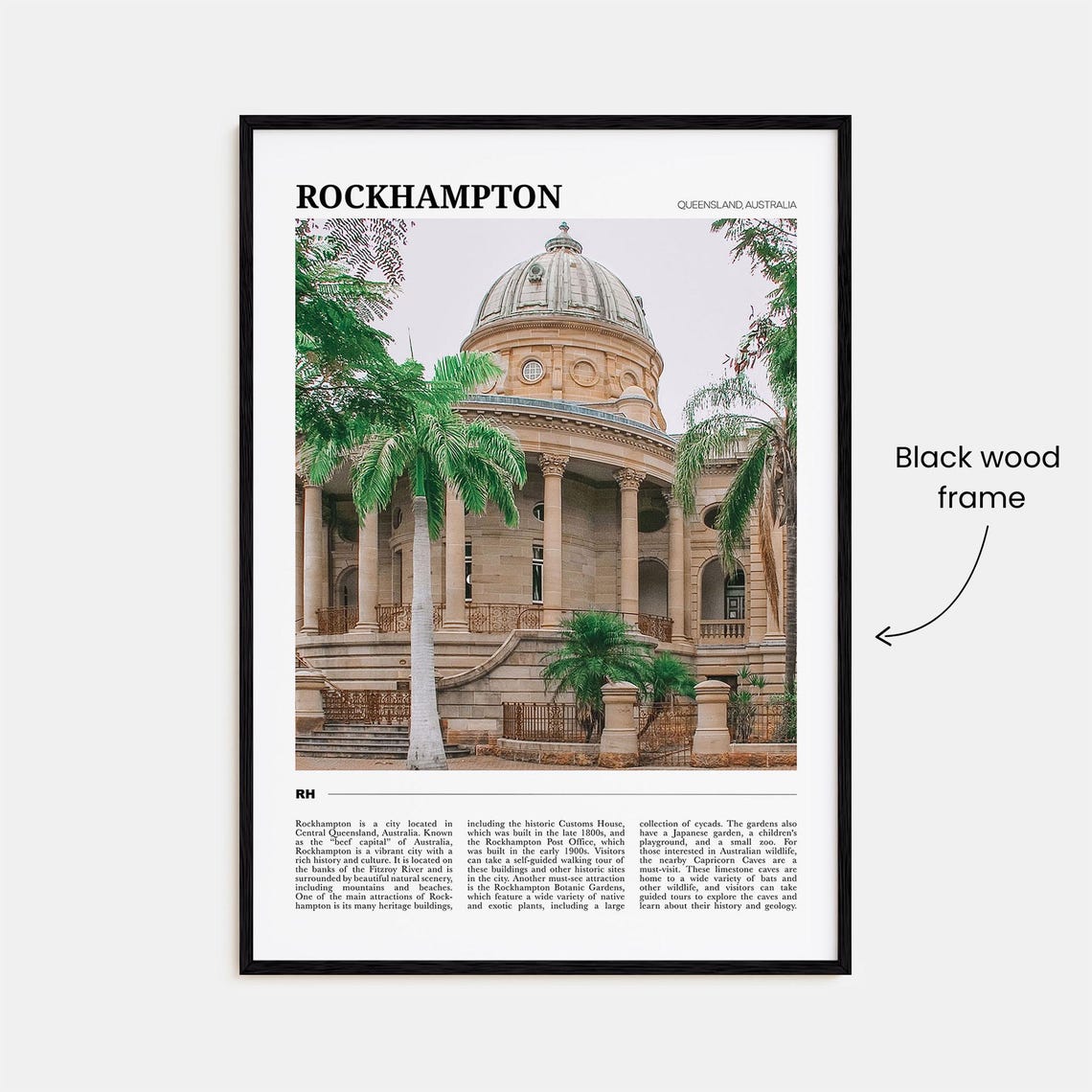 Rockhampton Queensland Colonial Heritage Dome Building Poster - Image 2
