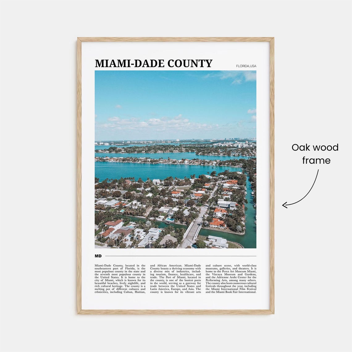 Miami Dade County Florida Aerial Photo Beach Homes Travel Poster - Image 3
