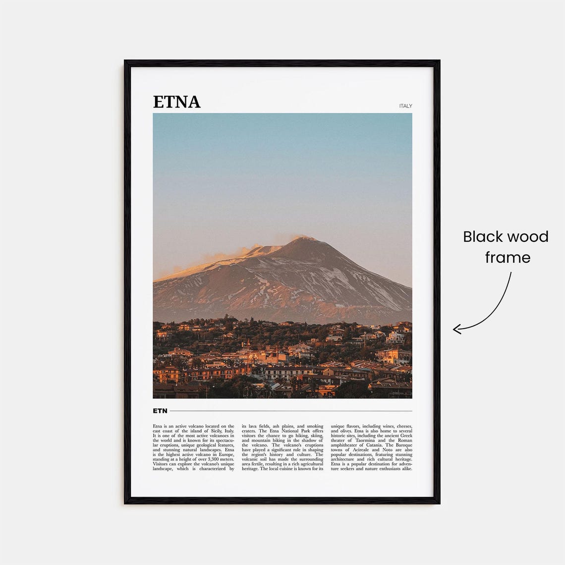 Etna Italy Mount Etna Volcano Sunset Landscape Photography Poster - Image 2