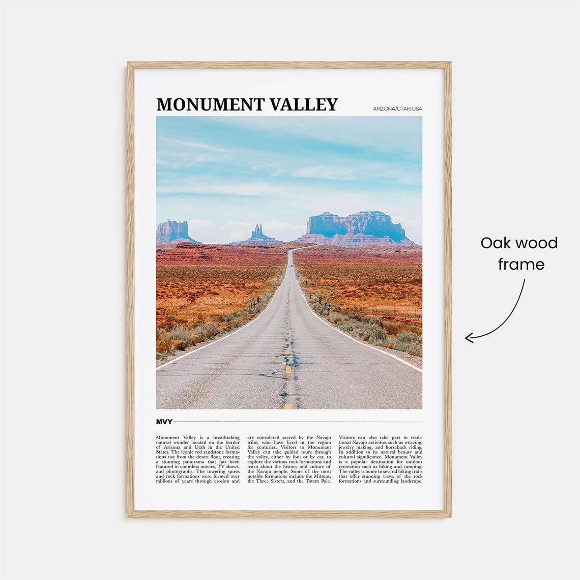 Monument Valley Arizona Utah Desert Road Buttes Sunset Travel Poster - Image 3