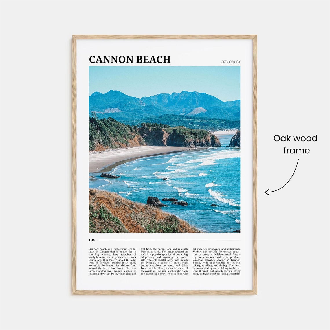 Cannon Beach Oregon Haystack Rock Coastline Travel Poster Series - Image 3