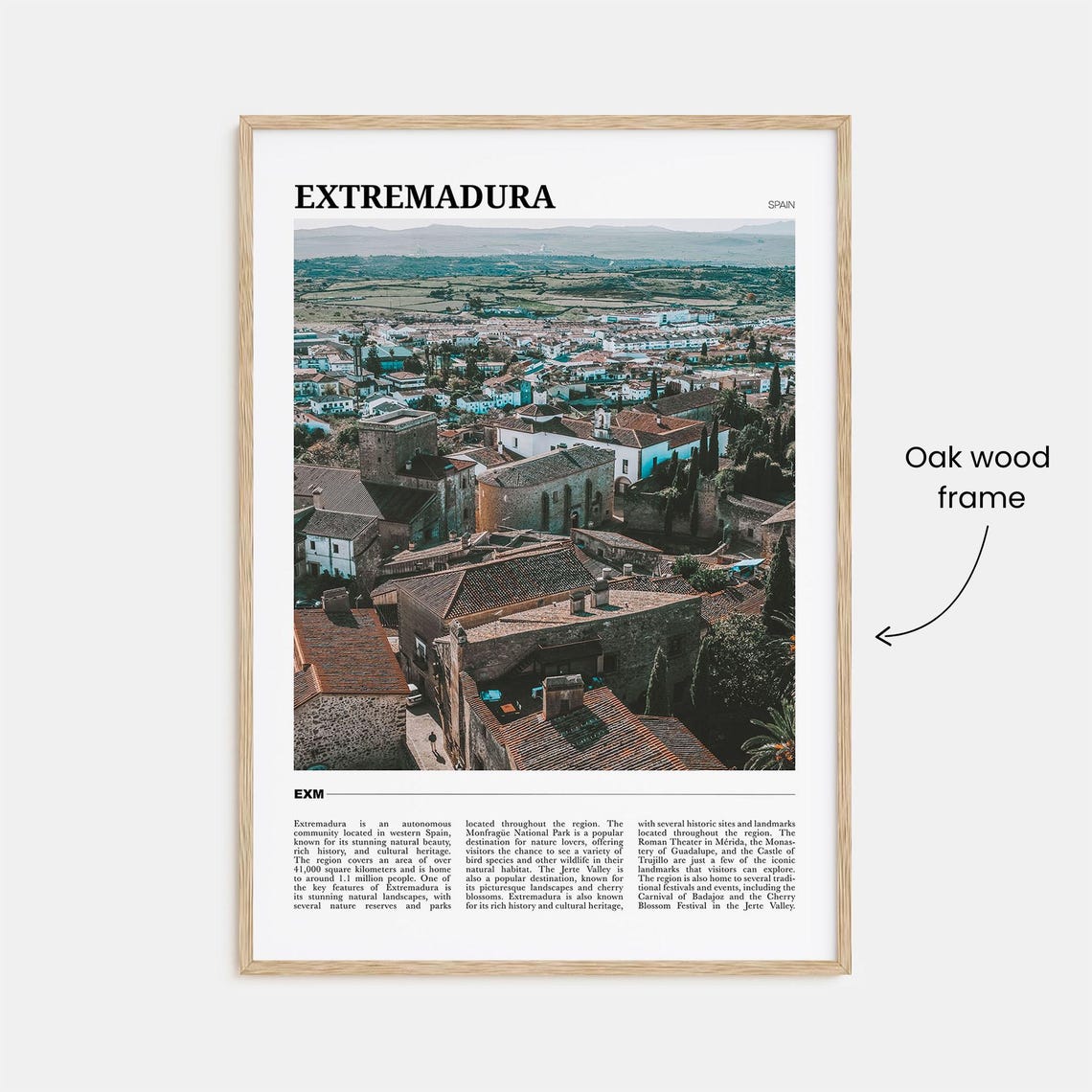 Extremadura Spain Historic Old Town Terracotta Roofs Travel Poster - Image 3