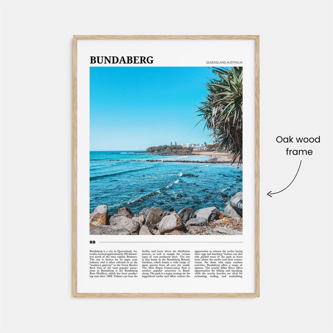 Bundaberg Queensland Australia Turquoise Beach Rocky Shore Poster - Image 3