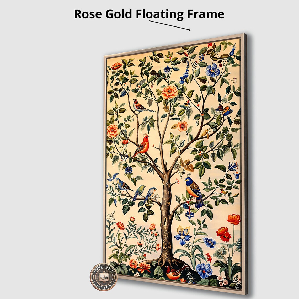 Colorful Songbirds, Tree Of Life Nature Art Poster - Image 4