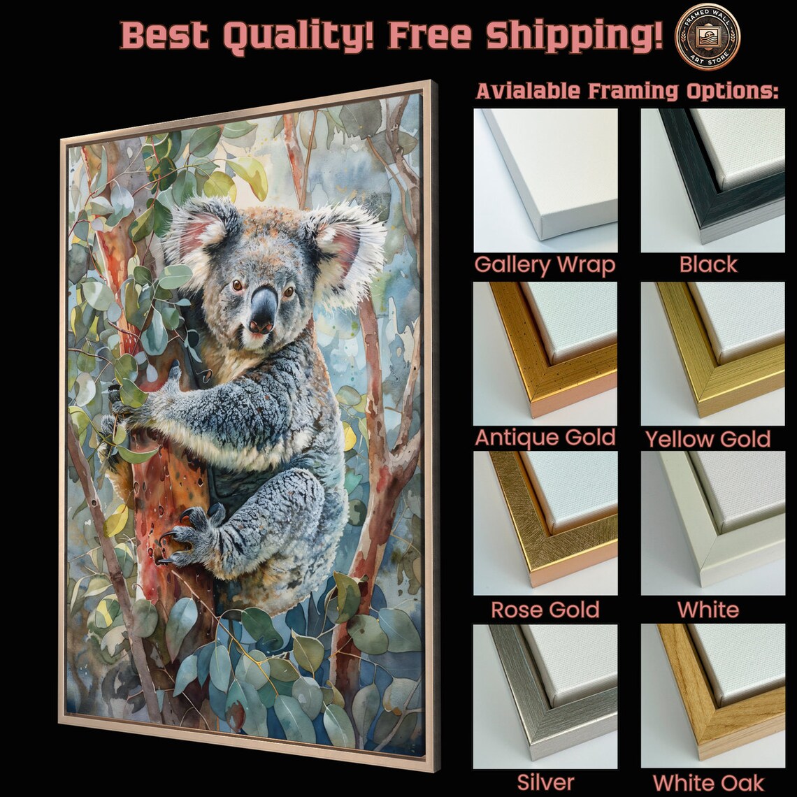 Koala in Natural Habitat, Australian Animal Art Print - Image 5