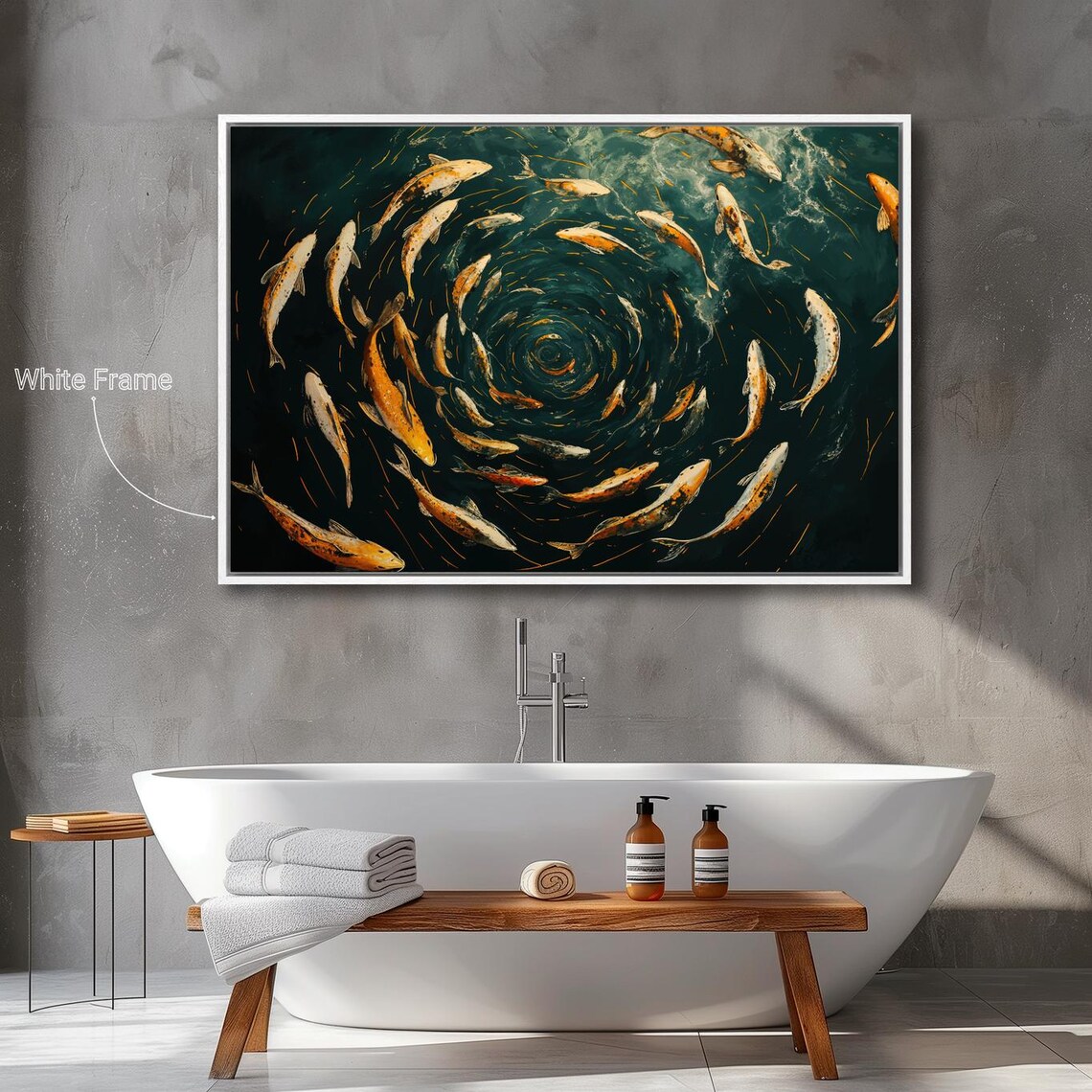 Abstract Koi Fish Spiral, Japanese Zen Art Print - Image 4