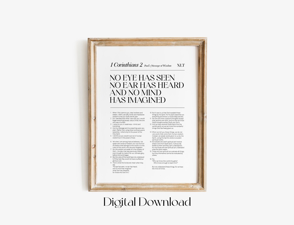 1 Corinthians 2 Bible Verse Christian Art Print - Image 2