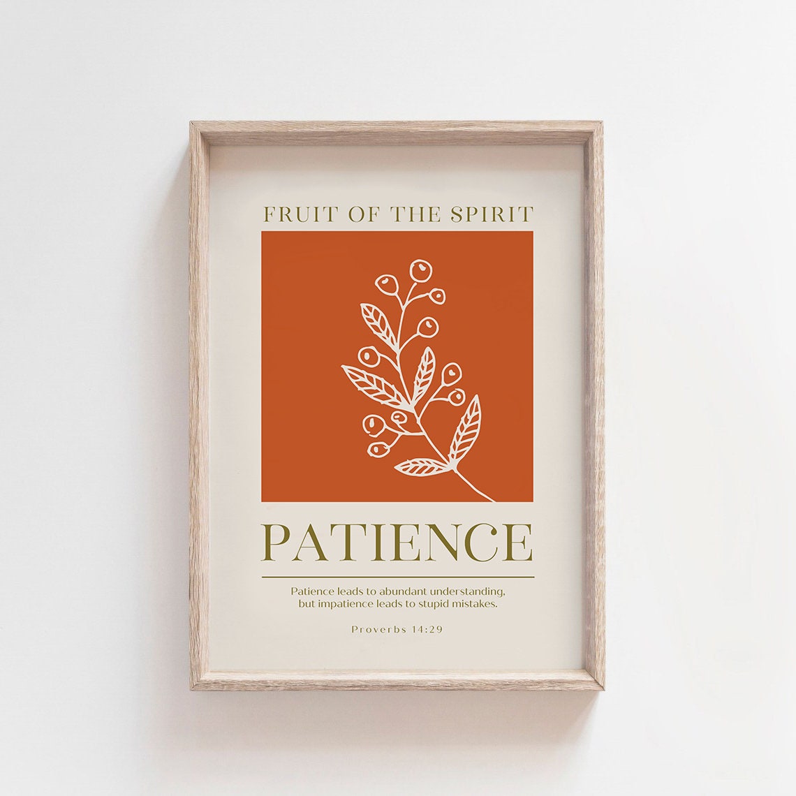 Fruit of the Spirit Patience Proverbs 14:29 Botanical Art Print - Image 3