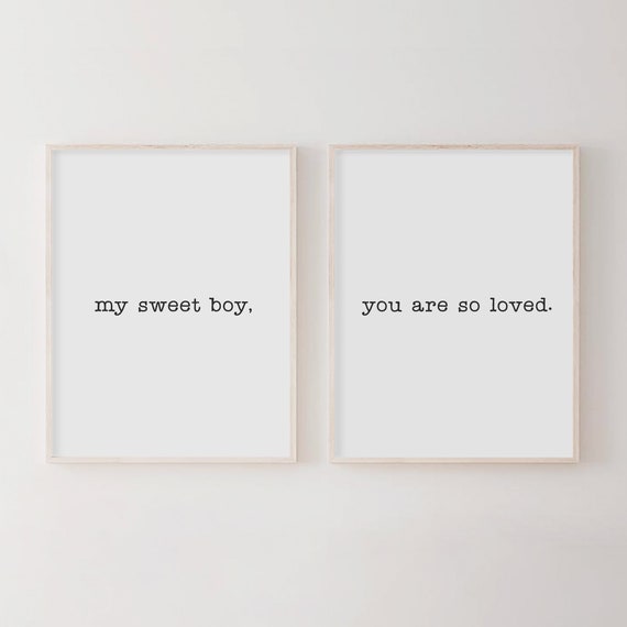 My Sweet Boy Nursery Quote Art Print