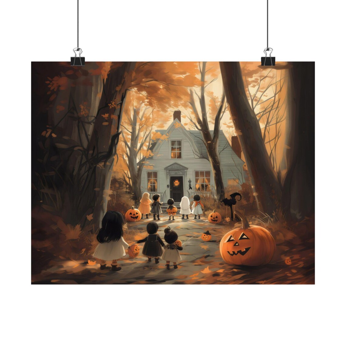 Trick Or Treat Halloween Poster Print, Modern Painting