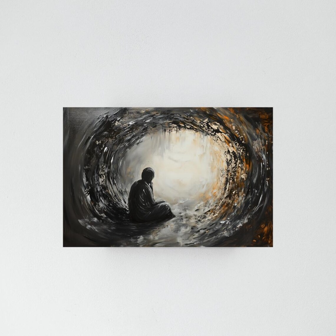 Into The Silence Emotional Abstract Figure Art Print - Image 4