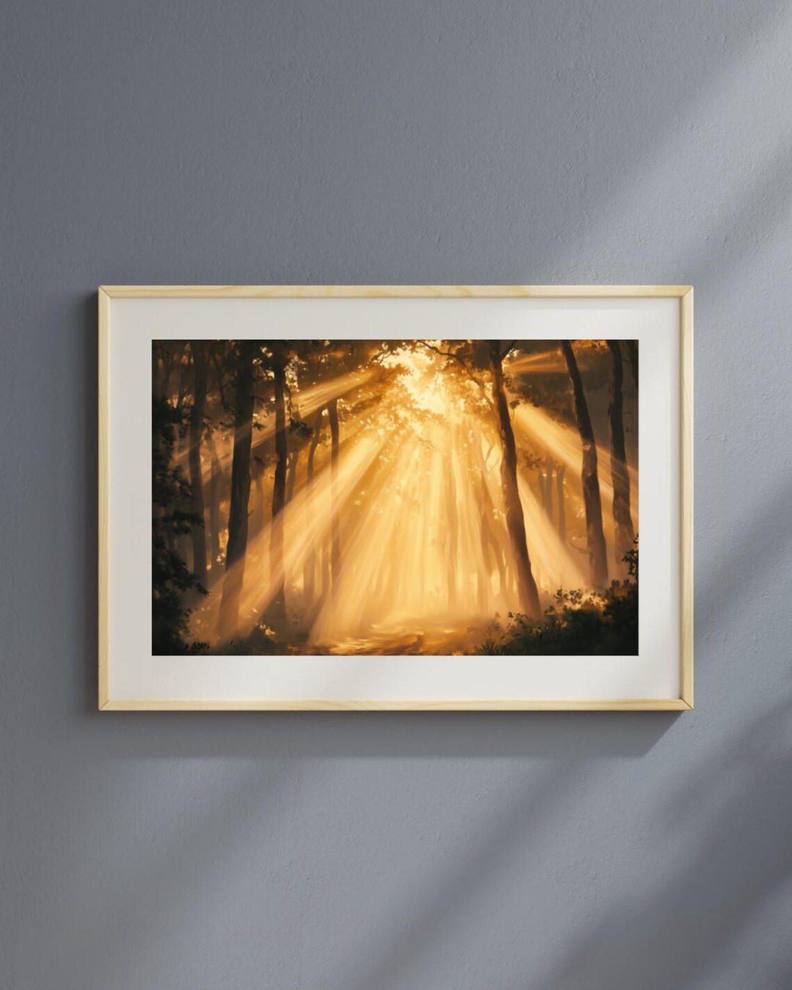 Golden Awakening Sunlit Forest Art Print - Image 5