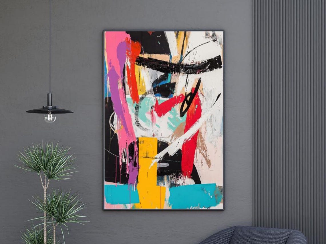 Bold Abstract Color Splash Modern Expressionist Wall Art Print - Image 5