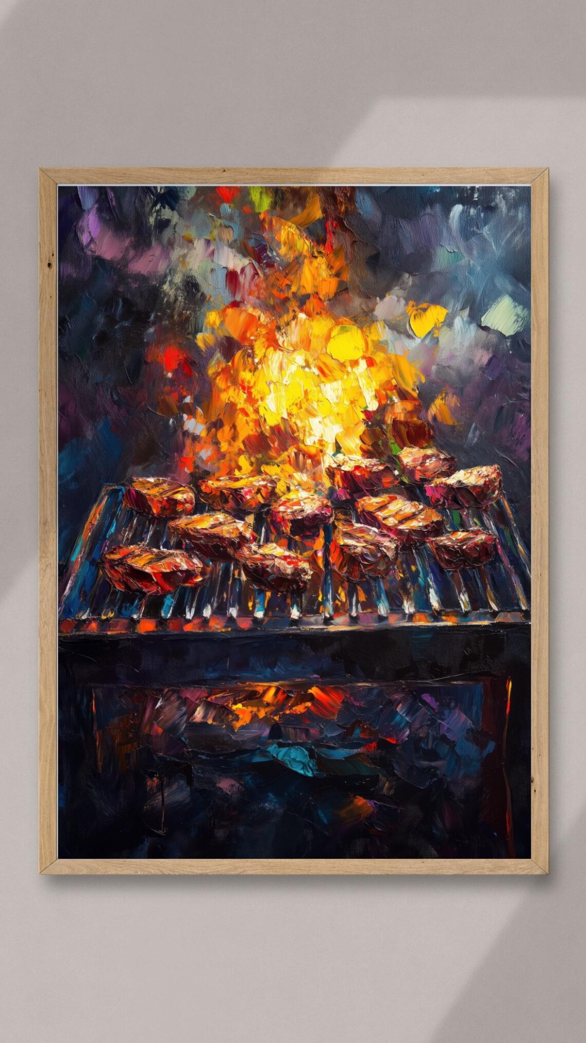 Bbq Grill Fire Vibrant Abstract Cookout Art - Image 2