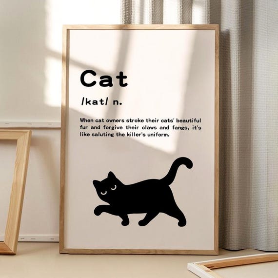 Funny Cat Quote Art Poster Trendy Wall Decor Retro Home Print Printed Gift