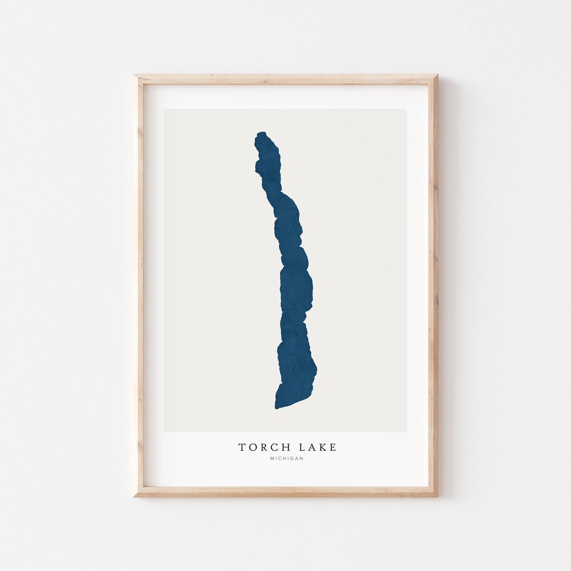 Torch Lake Map Poster, Michigan Wall Art Print