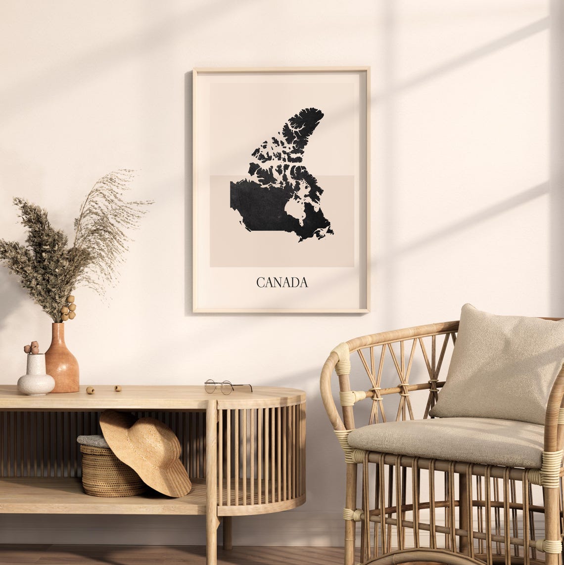 Canada Country Map Silhouette Minimalist Black Poster for Home - Image 2