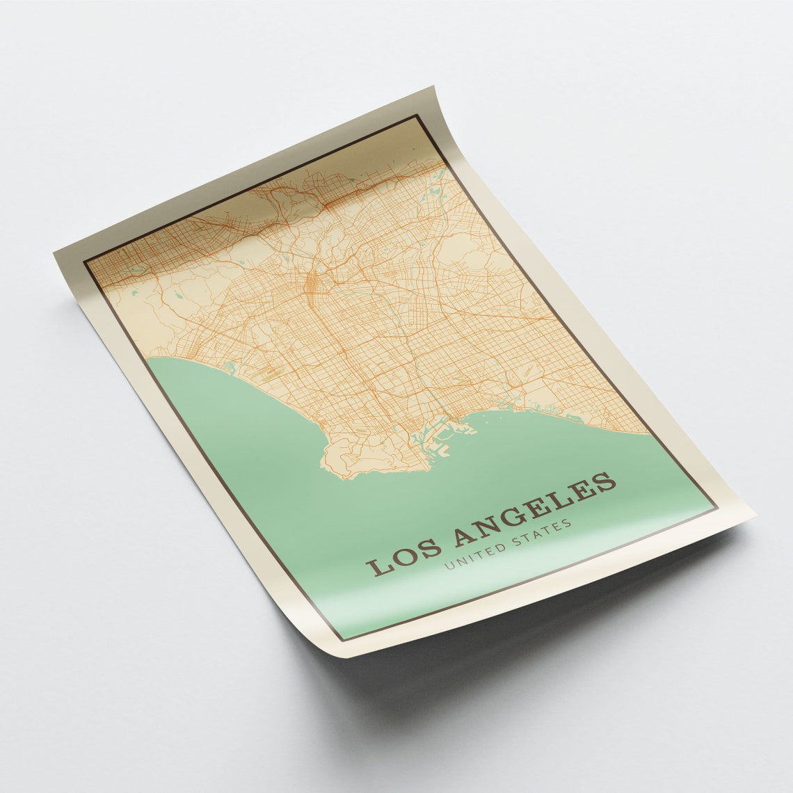 Los Angeles Vintage Map Poster Los Angeles Wall Art Los Angeles City Los Angeles Poster Los Angeles Print Los Angeles Usa California - Image 2
